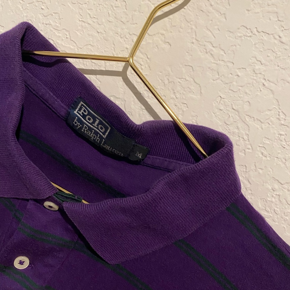 Mens polo shirt purple/green